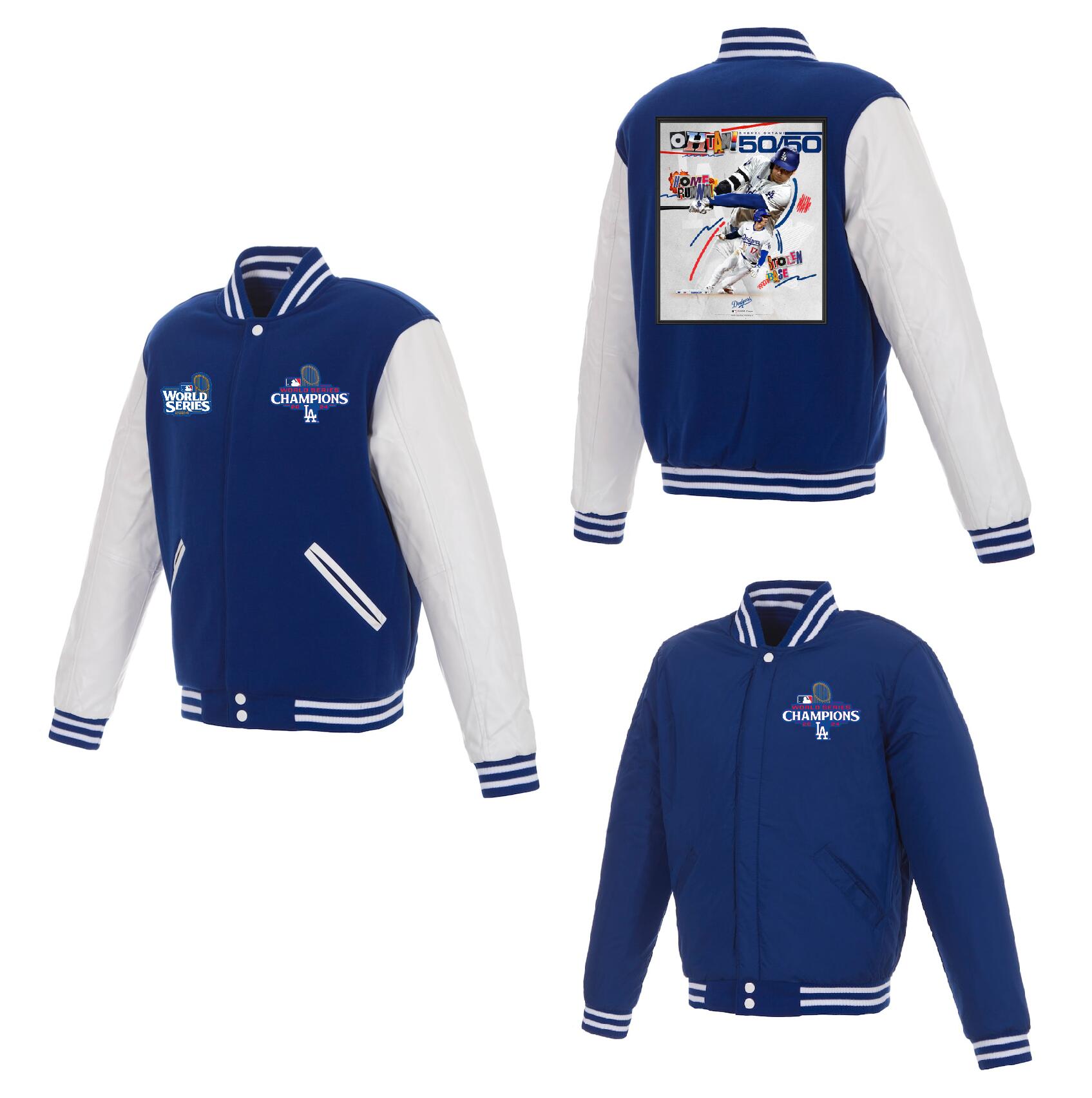 Men Los Angeles Dodgers #5 Freeman 2024 MLB World Series Champions blue Jacket style 3